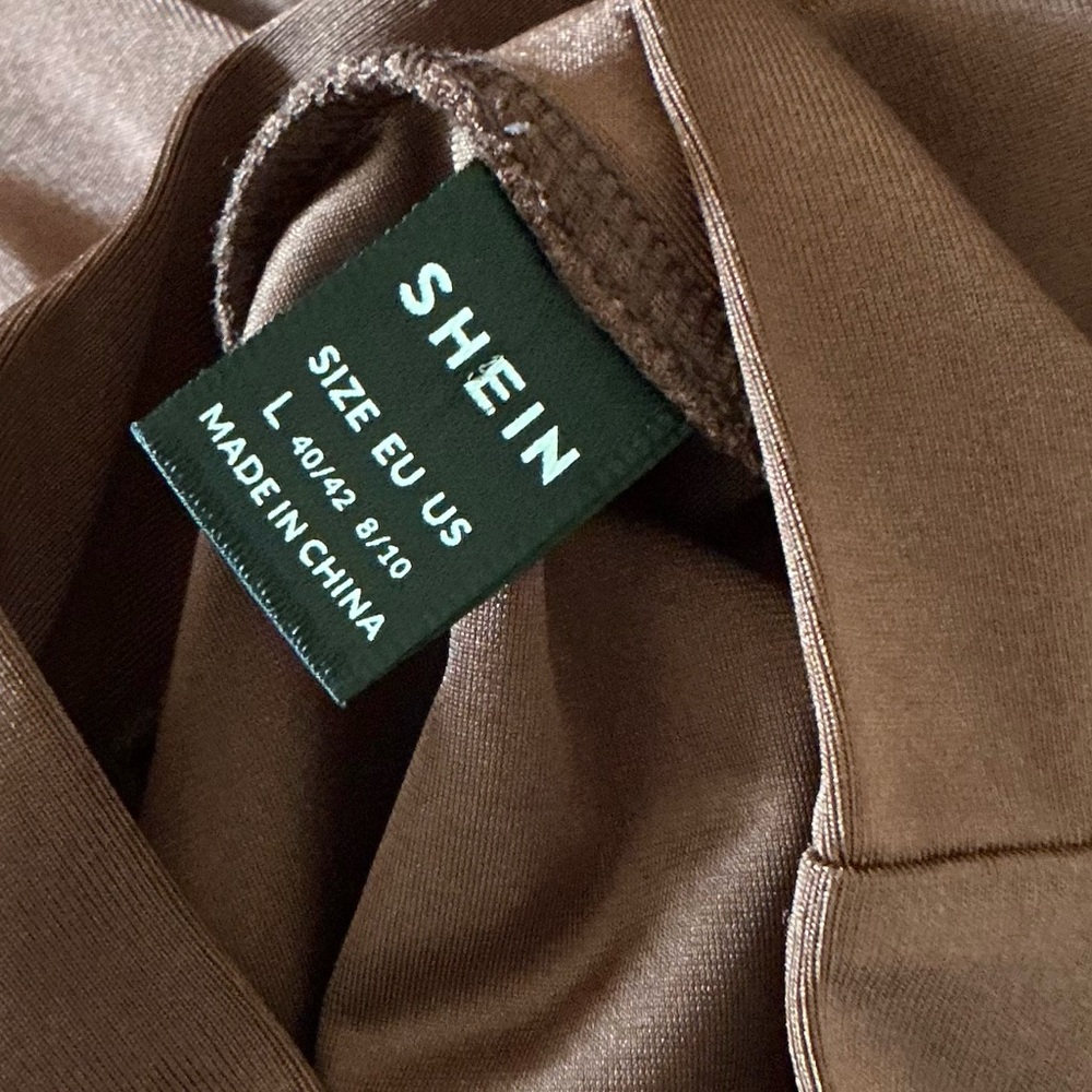 SHEIN Chocolate Brown Satin Dress
